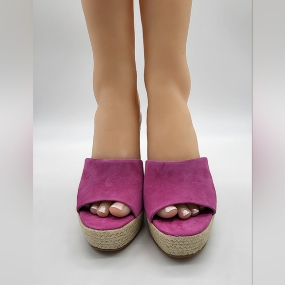 674- Veronica Beard Dali Espadrilla Hot Pink Suede Size 8.5 NWT - Picture 3 of 12